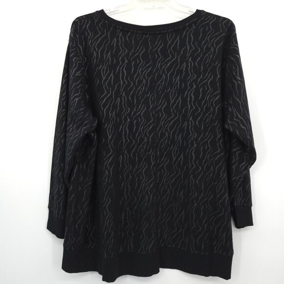 Jane & Delancey NWT stretch soft knit sweatshirt Size 2X black fleece cozy zebra - Picture 7 of 7
